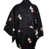 Vintage Traditional Haori Coat - black butterflies - Pac West Kimono