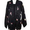 Vintage Traditional Haori Coat - black butterflies - Pac West Kimono
