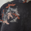 Vintage Traditional Haori Coat - black embroidered cranes - Pac West Kimono