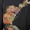 Vintage Traditional Haori Coat - black with chrysanthemum and fans - Pac West Kimono