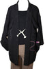 Vintage Traditional Haori Coat - black with Tsuzumi Taiko - Pac West Kimono