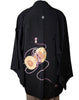 Vintage Traditional Haori Coat - black with Tsuzumi Taiko - Pac West Kimono