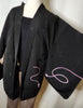 Vintage Traditional Haori Coat - black with Tsuzumi Taiko - Pac West Kimono