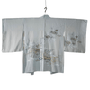 Vintage Traditional Haori Coat - Light blue - grey with flowers - Pac West Kimono