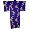Vintage Traditional komon Kimono - deep purple chrysanthemum design - Pac West Kimono