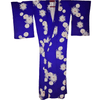 Vintage Traditional komon Kimono - deep purple chrysanthemum design - Pac West Kimono