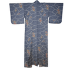 Vintage Traditional komon Kimono - washable blue and white floral design - Pac West Kimono