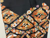 Vintage Traditional Tomesode Kimono - Black with orange birds and flowers - Pac West Kimono