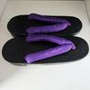 Women's Wooden Geta Sandals - purple floral print - Pac West Kimono