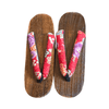 Women's Wooden Geta Sandals - red floral print - Pac West Kimono