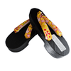 Women's Wooden Geta Sandals - Yellow floral print - Pac West Kimono