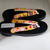 Women's Wooden Geta Sandals - Yellow floral print - Pac West Kimono