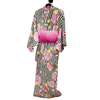 Women's Yukata - black stripes and gold fish - Pac West Kimono