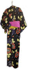 Women's Yukata - Black with purple and pink hydrangea print - Pac West Kimono