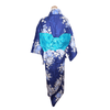 Women's Yukata - blue with blue and white flower print. - Pac West Kimono
