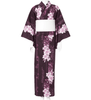 Women's Yukata - dark purple with lilies - Pac West Kimono