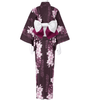 Women's Yukata - dark purple with lilies - Pac West Kimono