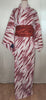 Women's Yukata - dark red lines and swirls - Pac West Kimono