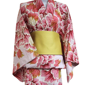 Women's Yukata - large pink flowers - Pac West Kimono