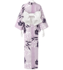 Women's Yukata - light pink and purple with lilies - Pac West Kimono