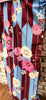 Women's Yukata - wine, blue and pink arrows and cherry blossom print - Pac West Kimono