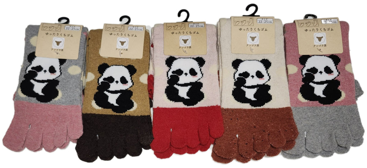 Wool 5 toe Socks - Panda– Pac West Kimono