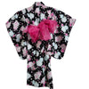 Yukata Girls Black Floral - Pac West Kimono