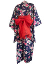 Yukata Girls Dark Blue Floral - Pac West Kimono