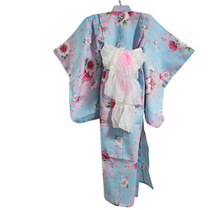 Yukata Girls light blue cherry blossoms - Pac West Kimono