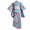 Yukata Girls light blue cherry blossoms - Pac West Kimono