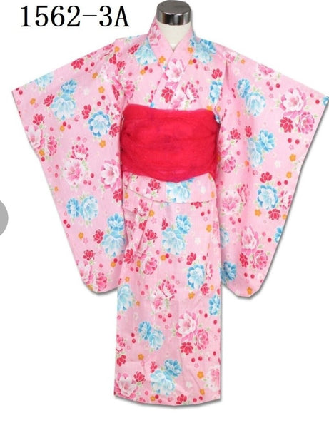 Yukata Girls -pink floral design– Pac West Kimono