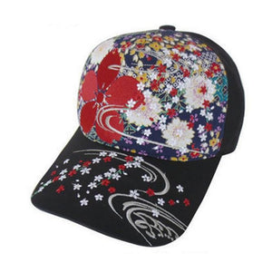 Embroidered Baseball Hat - Sakura Cherry Blossoms Design - Pac West Kimono