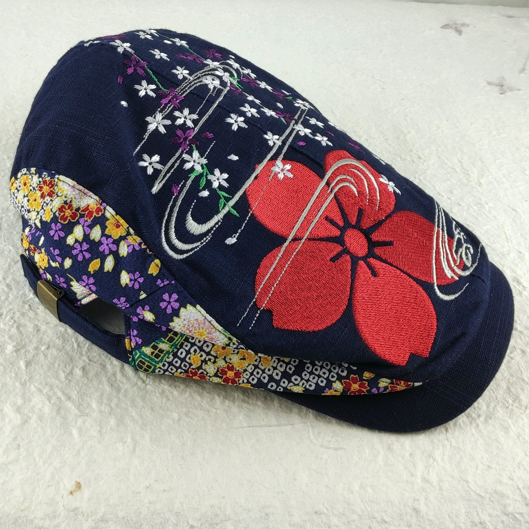 Embroidered Sakura Cherry Blossom Beret Hat– Pac West Kimono