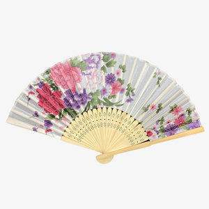 Fan (sensu) - Floral design in white - Pac West Kimono