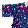 Girls 2pc Jinbei - Navy blue kingyo and bubble print - Pac West Kimono