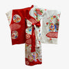 Girls Authentic Vintage Kimono - Red and white with tamari design - Pac West Kimono
