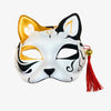 Japanese Kitsune Fox Mask White, Red and Gold - Suzune - Hand Crafts  Authentic