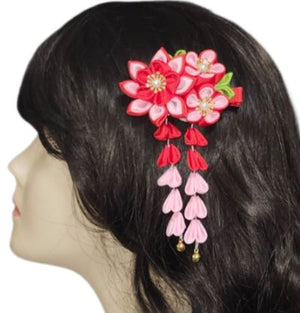 Handmade Large Tsumami Flower Kanzashi Hair Clip - Pac West Kimono