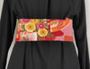 Handmade Obi Style Belt - Red and Yellow Floral - Pac West Kimono