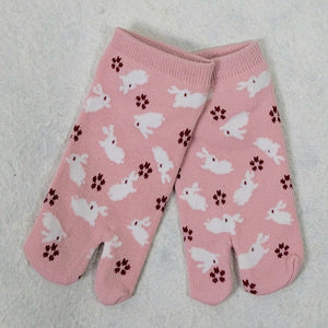 Kids 2 Toe Tabi Socks - Cute Bunnies - Pac West Kimono