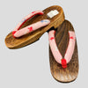 Kid's Wooden Geta Sandals - Pink koi fish - Pac West Kimono