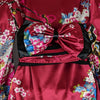 Satin Kimono Dress - Wine Red - Pac West Kimono