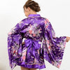 Satin Kimono Dress - Purple - Pac West Kimono