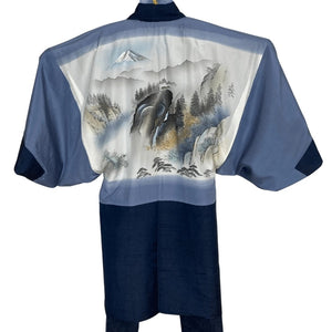 Mens Vintage Haori Coat - Mt.Fuji and Forest - Pac West Kimono