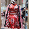 Reversible Traditional Japanese Warm Hanten Coat - Nezuko style Demon Slayer print - Pac West Kimono