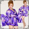 Satin Kimono Dress - Purple - Pac West Kimono