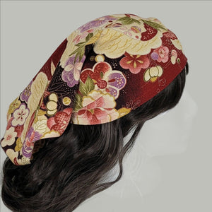 Scrub style bandana cap - Chirimen crepe fabric - Pac West Kimono