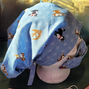 Scrub style bandana cap - cute Shiba Inu print - Pac West Kimono