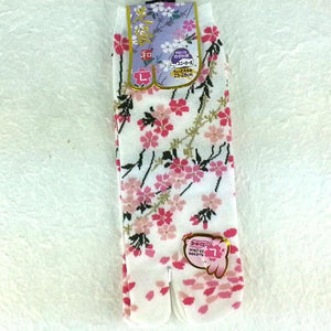2 Toe Tabi Socks - Sakura Cherry Blossom 8-10 - Pac West Kimono