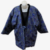 Traditional Japanese Hanten coat (unisex) - Fleece base layer and geometric blue pattern - Pac West Kimono